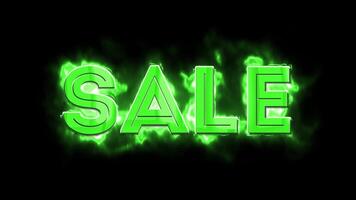 Exciting discount event with vibrant neon sale announcement and dynamic visual effects video