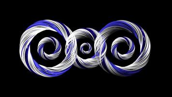 Swirling patterns create vibrant visual displays with blue and white colors in abstract shapes video