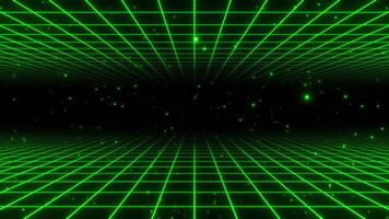 infinite cyber space background with neon grids loop video