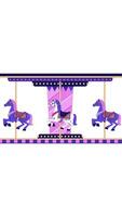 Galloping carousel horses on merry-go-round 2D cartoon vertical animation. Whimsical ride merrygoround. Fairground ponies. Amusement park joy animated flat colorful object 4K isolated on white video