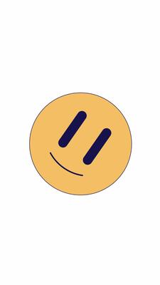 Groovy smile funky emoji swaying 2D cartoon vertical
