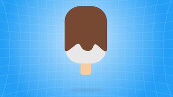 Chocolate Ice Cream Rotating in Flat 3D Style video