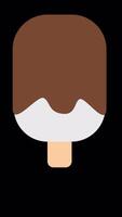 Chocolate Ice Cream Rotating in Flat 3D Style On Alpha Channel Vertical video