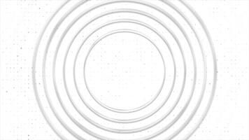 Abstract white tech motion background with metallic rings video