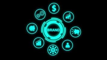 Brand standards quality control assurance with Rotating Elements animation isolated on black background video