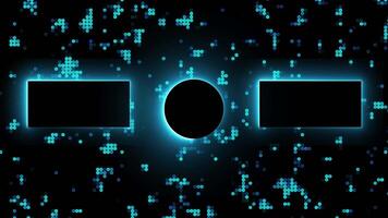 Neon border Outro end card with neon blue color motion graphic animation isolated on tech background video