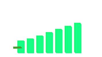 Animated Growth Chart Upward Bar Graph with Arrow Showing Business Success video