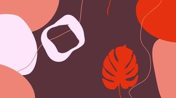 Abstract floral design a modern artistic composition featuring vibrant botanical elements and organic shapes. This design awash in shades of red and pink against a dark backdrop. video