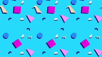 Retro geometric pattern vibrant and nostalgic design with a seamless arrangement of shapes and colors evoking the iconic aesthetics of a past era. a fusion of simplicity elegance. video
