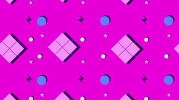 Pink geometric pattern a vibrant and playful seamless pattern featuring geometric shapes in shades of pink purple and white. Perfect for backgrounds textiles, and playful designs. video