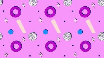 Abstract geometric pattern a vibrant and dynamic design featuring a repeating pattern of abstract geometric shapes and elements. This composition boasts a playful interplay of form and color. video