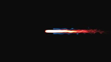 Dynamic Energy Beam Effect with Dissipating Sparks on Black Background - Sci-Fi VFX Animation video