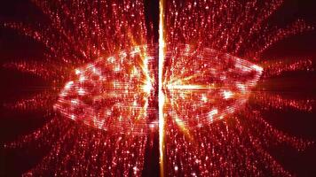 Abstract Digital Eye Mesmerizing Red and Orange Glowing Particle Field and Futuristic Data Stream Visualization Dynamic Abstract Background video