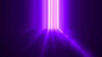 Dynamic Abstract Purple Background Animation with Glowing Vertical Light Beams, Spreading Rays, and Lens Flares - Futuristic Tech Visual video