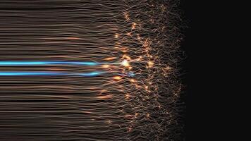 Abstract Visualization of Energetic Data Flow and Particle Interaction Dynamic Digital Stream and Glowing Particles on Black Background video