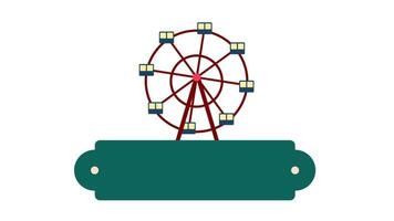 A colorful ferris wheel spins gently on a platform, bringing the joy of amusement park rides to life with bright, minimalist design elements video