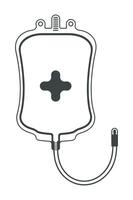 Blood Bag Icon for Medical and Healthcare Related Design Projects in Minimalist Style on White Background vector