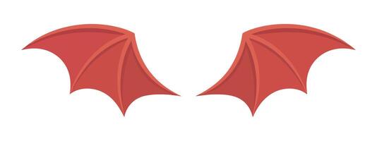 Cartoon Illustration of Red Devil Wings Isolated on White Background for Halloween or Costume Party Decorations and Graphic Design Projects vector