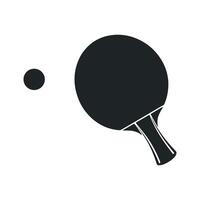 Table Tennis Paddle and Ball Silhouette on White Background Minimalist Design for Sport and Recreation Concepts Illustration vector