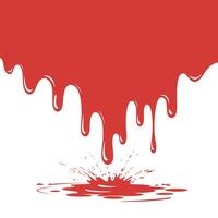 Red Paint Dripping and Splattering on White Background for Halloween or Horror Themed Design Projects and Creative Visuals and Graphic Elements vector