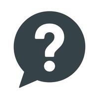 Question Mark in Speech Bubble Icon Symbolizing Inquiry Uncertainty and Seeking Answers for Communication and Information Needs on White vector