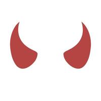 Simple Red Devil Horns Isolated on White Background Ideal for Halloween or Themed Party Decorations and Graphic Design Projects vector