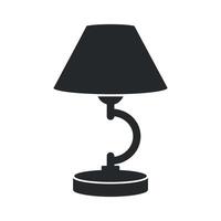 Elegant Table Lamp Silhouette with Curved Stand and Classic Shade Design for Interior Decor and Lighting Concepts vector