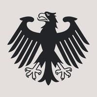 Stylized German Federal Eagle Illustration in Black and White Isolated on a Light Background for Graphic Design and Symbolism vector