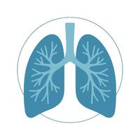 Simple Illustration of Human Lungs in a Circle Representing Respiratory System Health Pulmonary Function and Medical Anatomy with a Clean and Modern Design vector