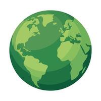 Green Globe Illustration Representing Earth with Continents Ideal for Environmental Themes and Global Awareness Campaigns Isolated on White Background for Easy Integration vector