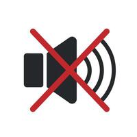 Mute Speaker Icon with a Red Line Through It Representing Silence or Sound Off Illustration vector