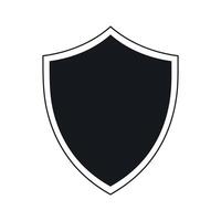Simple Black Shield Icon with White Outline on a White Background for Security and Protection Concepts vector