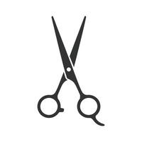 Isolated Silhouette of Hairdressing Scissors on White Background for Hair Salon and Barber Shop Related Projects and Designs with Copy Space vector