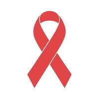 Simple Red Ribbon Symbol for AIDS Awareness and Solidarity on White Background for World AIDS Day vector