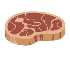 Isometric Illustration of a Raw Steak with Marbling Isolated on White Background Perfect for Food and Culinary Designs vector