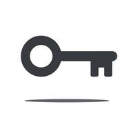 Isolated Dark Gray Key with Shadow on a White Background Symbolizing Security Access and Solutions for Various Applications and Designs with Copy Space vector