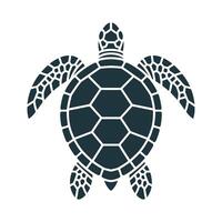 Sea Turtle Silhouette with Geometric Shell Pattern Marine Life Illustration Ocean Animal Design Isolated Graphic Conservation Symbol Wildlife Art Turtle Icon vector