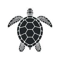Sea Turtle Silhouette with Geometric Shell Pattern Marine Life Illustration Ocean Creature Design Underwater Animal Graphic Turtle Icon Art vector