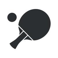Minimalist Table Tennis Icon Featuring a Paddle and Ball on a Clean White Background for Sport and Recreation vector