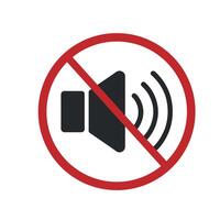 No Sound Icon Mute Speaker Symbol with Red Circle and Line Silence Mode Illustration vector