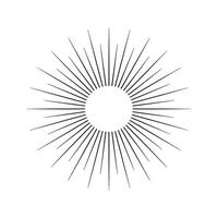 Abstract Sunburst Design with Radiating Lines on White Background Minimalist Geometric Illustration for Graphic Design Elements and Decoration in Black and White vector