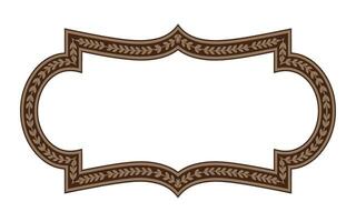 Elegant Brown Frame with Leaf Pattern for Invitations Certificates or Decorative Purposes on a White Background vector