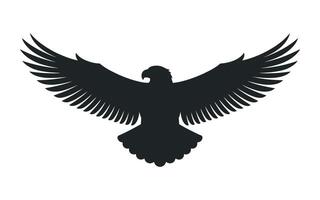 Majestic Eagle Silhouette with Open Wings Symbolizing Freedom Power and Vision Isolated on White Background Ideal for Logos Designs and Creative Projects vector