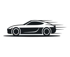 Sleek Sports Car Silhouette with Motion Lines Representing Speed and Velocity in a Minimalist Illustration vector