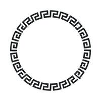 Circular Frame with Greek Key Pattern in Black and White for Design Elements and Backgrounds vector
