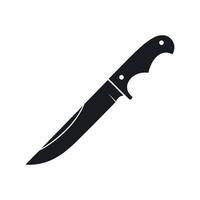 Silhouette Illustration of a Hunting Knife with a Sharp Blade and a Comfortable Handle for Outdoor Activities and Survival vector