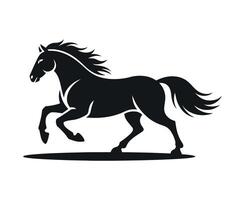 Elegant Black Horse Silhouette Running on White Background for Logo Icon Symbol or Graphic Design Element vector