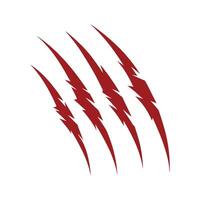 Four Red Claw Marks or Scratch Marks on a White Background Animalistic Aggressive and Potentially Dangerous Illustration vector