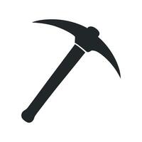 Simple Graphic of a Pickaxe Tool for Mining Construction or Breaking Ground Shown in Dark Gray on a White Background vector