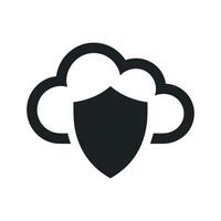 Cloud Security Icon Shield Protecting Cloud Data and Information Data Privacy and Protection Illustration Isolated vector